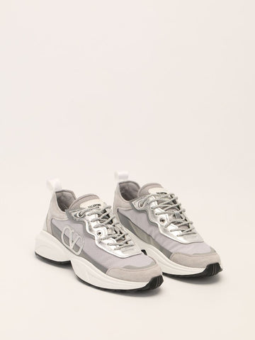 Silver & Lilac VLogo Signature Sneakers