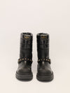 Black All-Weather Rockstud Biker Boots