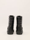 Black All-Weather Rockstud Biker Boots