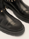 Black All-Weather Rockstud Biker Boots