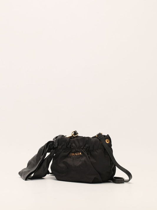 Black Tessuto Nylon Pouch With GHW