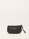 Black Studded Leather Clutch