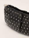 Black Studded Leather Clutch
