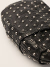 Black Studded Leather Clutch