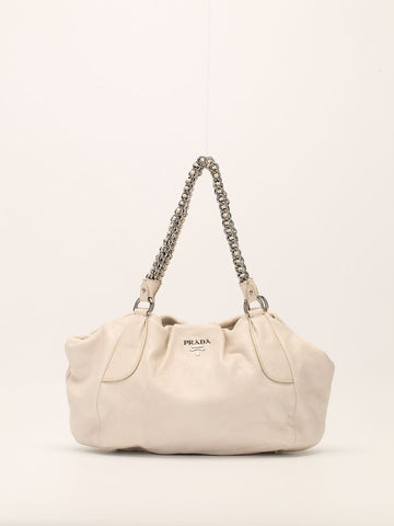 Talco Vitello Daino Leather Shoulder Bag With SHW