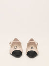 Beige & Black Two-Tones Mary Jane Flats