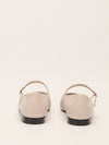 Beige & Black Two-Tones Mary Jane Flats