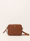 Tan Small Matelassé Crossbody Bag