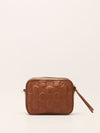 Tan Small Matelassé Crossbody Bag