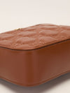 Tan Small Matelassé Crossbody Bag