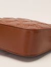 Tan Small Matelassé Crossbody Bag