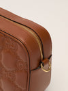 Tan Small Matelassé Crossbody Bag
