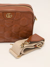 Tan Small Matelassé Crossbody Bag