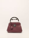 Old Rose Medium Lady Lock Bamboo Top Handle Bag