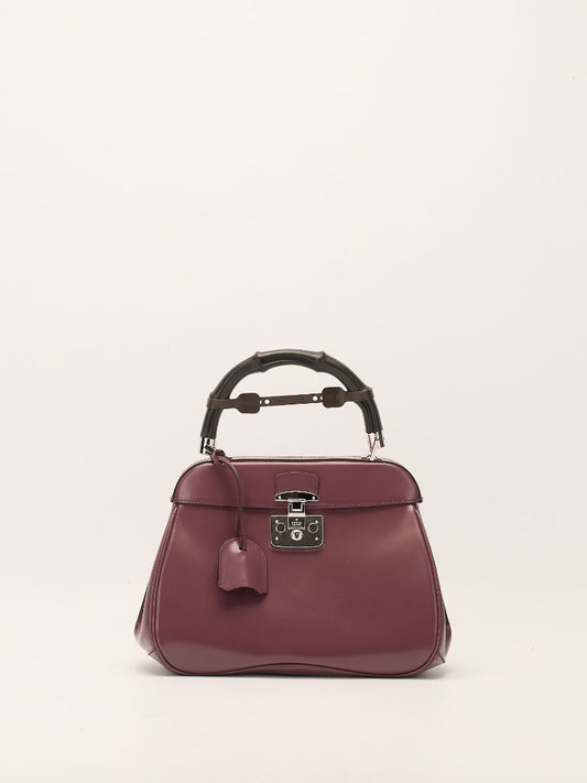 Old Rose Medium Lady Lock Bamboo Top Handle Bag