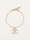 Gold CC Crystal Embellished Bracelet