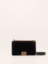 Black Old Medium Chevron Velvet Boy Bag With GHW
