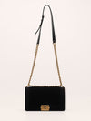 Black Old Medium Chevron Velvet Boy Bag With GHW