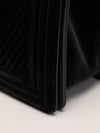 Black Old Medium Chevron Velvet Boy Bag With GHW