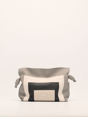Grey Medium Josef & Annie Albers Flamenco Square Clutch Bag