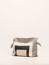 Grey Medium Josef & Annie Albers Flamenco Square Clutch Bag