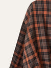 Orange & Brown Draped Check Jacket