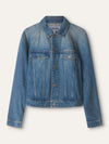 Washed Blue Denim Trapeze Jacket
