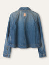 Washed Blue Denim Trapeze Jacket