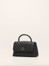 Black Medium Quilted Caviar Coco Handle Flap Bag With SHW