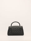 Black Medium Quilted Caviar Coco Handle Flap Bag With SHW