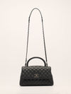 Black Medium Quilted Caviar Coco Handle Flap Bag With SHW