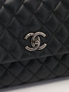 Black Medium Quilted Caviar Coco Handle Flap Bag With SHW