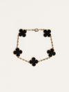 Yellow Gold Vintage Alhambra Black Onyx 5-Motif Bracelet