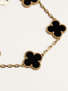 Yellow Gold Vintage Alhambra Black Onyx 5-Motif Bracelet
