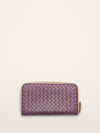 Purple Intrecciato Zip Wallet