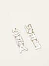 Black & White CHA-NEL Logo Earrings