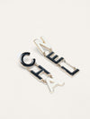 Black & White CHA-NEL Logo Earrings