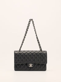 Black Medium Caviar Classic Double Flap Handbag With SHW