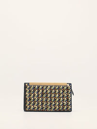 Black Minaudière Clutch With Multicolour Embellishments With GHW