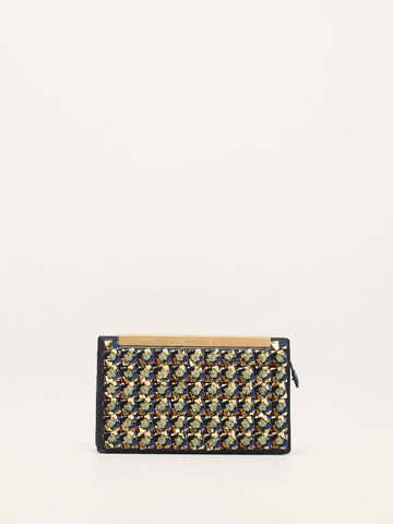 Black Minaudière Clutch With Multicolour Embellishments With GHW