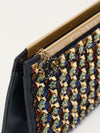 Black Minaudière Clutch With Multicolour Embellishments With GHW