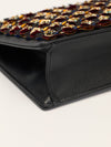 Black Minaudière Clutch With Multicolour Embellishments With GHW