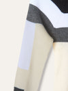 Cream & Brown Striped Turtle Neck Sweater