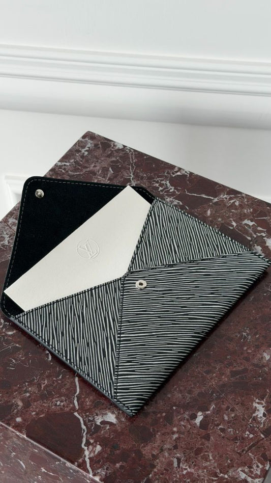Silver & Black Metallic Invitation Envelope Pochette