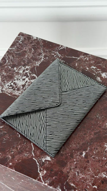 Silver & Black Metallic Invitation Envelope Pochette