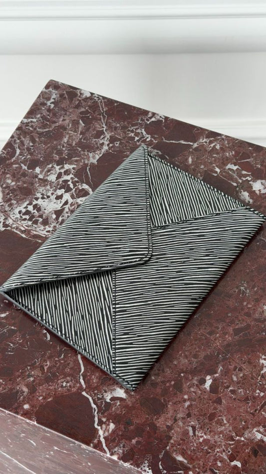 Silver & Black Metallic Invitation Envelope Pochette