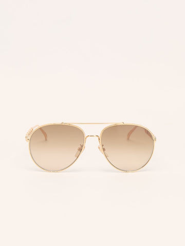 Gold LV Chain Pilot Sunglasses