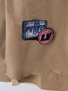 Tan Button-Up Shirt With Embroidered Patches