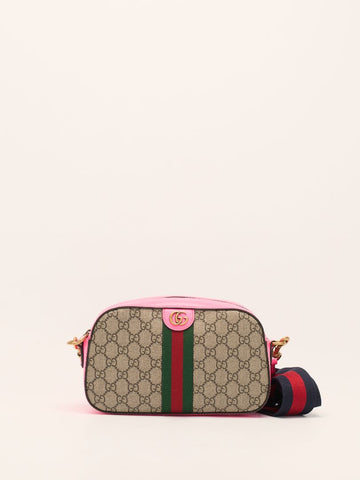 Fluorescent Fuchsia Small Ophidia GG Crossbody Bag