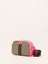 Fluorescent Fuchsia Small Ophidia GG Crossbody Bag